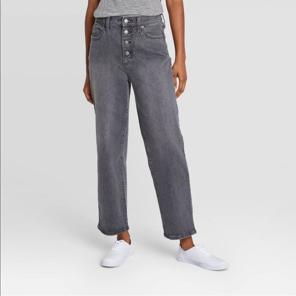 High rise vintage straight cropped jeans